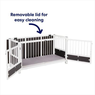 Show full view: Frisco "Roma" Dog Crate Credenza & Mat, Espresso, 55.5 x 24.5 x 30 inches slide 5 of 9