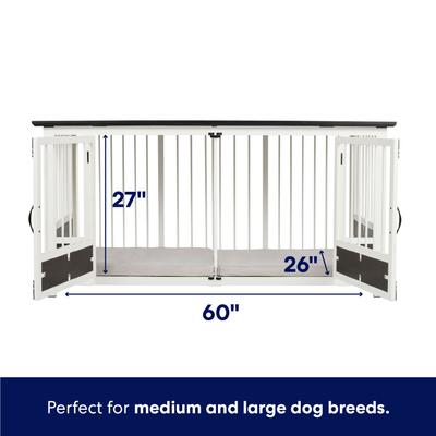 Show full view: Frisco "Roma" Dog Crate Credenza & Mat, Espresso, 65 x 28.7 x 32 inches slide 3 of 8