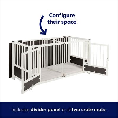 Show full view: Frisco "Roma" Dog Crate Credenza & Mat, Espresso, 65 x 28.7 x 32 inches slide 4 of 8