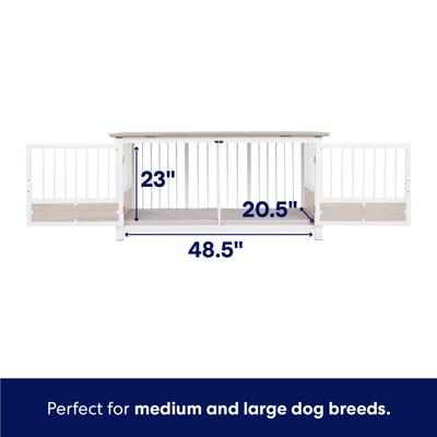 Show full view: Frisco "Roma" Dog Crate Credenza & Mat, Gray, 55.5 x 24.5 x 30 inches slide 3 of 9