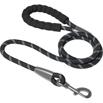 Frisco Frisco Rope Dog Leash with Padded Handle, Black, 5-ft long