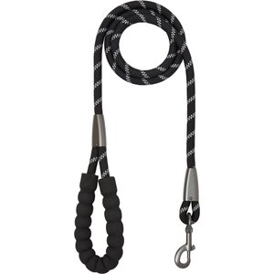 Frisco Rope Dog Leash with Padded Handle, Black, 5-ft long