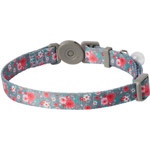 Frisco Rose Polyester Breakaway Cat Collar with Bell, 8 to 12-in neck, 3/8-in wide