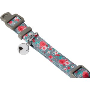 Frisco Rose Polyester Breakaway Cat Collar with Bell, 8 to 12-in neck, 3/8-in wide