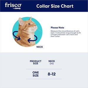 Frisco Rose Polyester Breakaway Cat Collar with Bell, 8 to 12-in neck, 3/8-in wide