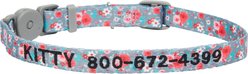 Frisco Rose Polyester Personalized Breakaway Cat Collar with Bell, 8 to 12-in neck, 3/8-in wide