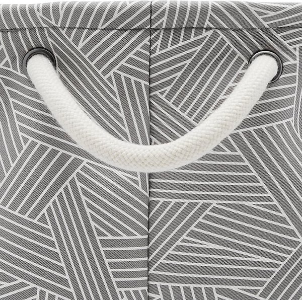 Frisco Round Collapsible Pet Toy Storage Bin, Gray Basket Weave