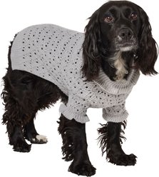 Frisco Ruffle Knit Pointelle Dog & Cat Turtleneck Sweater, Gray, Large
