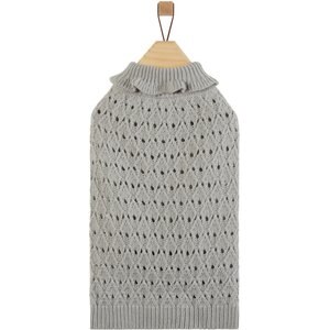 Frisco Ruffle Knit Pointelle Dog & Cat Turtleneck Sweater, Gray, XX-Large