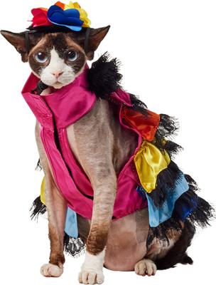 Show full view: Frisco Ruffle Party Dog & Cat Dress + Headpiece, Medium slide 3 of 10