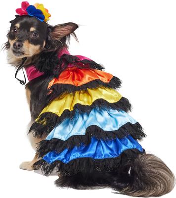 Show full view: Frisco Ruffle Party Dog & Cat Dress + Headpiece, Medium slide 4 of 10