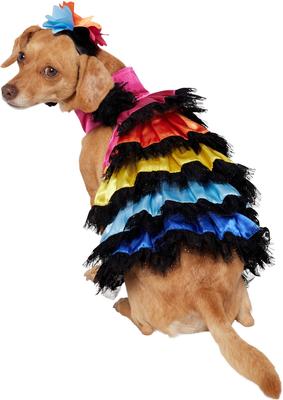 Show full view: Frisco Ruffle Party Dog & Cat Dress + Headpiece, Small slide 5 of 11