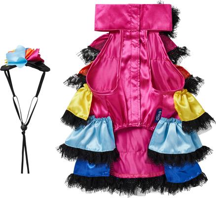 Show full view: Frisco Ruffle Party Dog & Cat Dress + Headpiece, Small slide 7 of 11