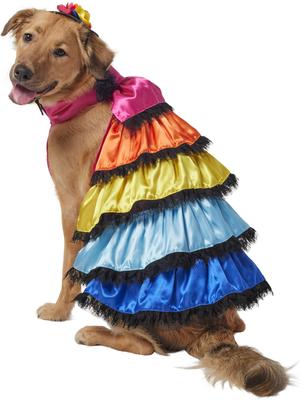 Show full view: Frisco Ruffle Party Dog & Cat Dress + Headpiece, XX-Large slide 3 of 9