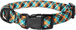 Frisco Rugged Reflective Rope Dog Collar, Black, 14 to 16-in neck, 3/4-in wide