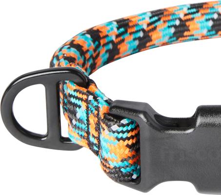 Show full view: Frisco Rugged Reflective Rope Dog Collar, Black, 16 to 18-in neck, 3/4-in wide slide 2 of 11