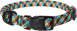 Frisco Rugged Reflective Rope Dog Collar, Black, 18 to 20-in neck, 3/4-in wide