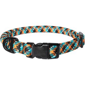 Frisco Rugged Reflective Rope Dog Collar, Black, 18 to 20-in neck, 3/4-in wide