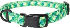 Frisco Rugged Reflective Rope Dog Collar, Green, 16 to 18-in neck, 3/4-in wide