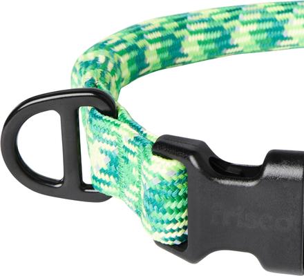 Show full view: Frisco Rugged Reflective Rope Dog Collar, Green, 16 to 18-in neck, 3/4-in wide slide 2 of 11