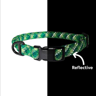 Show full view: Frisco Rugged Reflective Rope Dog Collar, Green, 16 to 18-in neck, 3/4-in wide slide 4 of 11