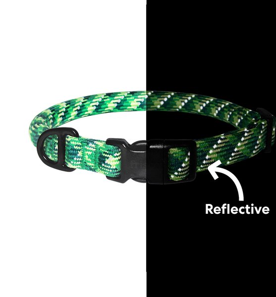 Show full view: Frisco Rugged Reflective Rope Dog Collar, Green, 18 to 20-in neck, 3/4-in wide slide 4 of 11