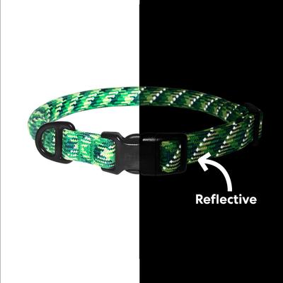 Show full view: Frisco Rugged Reflective Rope Dog Collar, Green, 18 to 20-in neck, 3/4-in wide slide 4 of 11