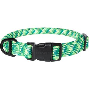 Frisco Rugged Reflective Rope Dog Collar, Green, 20 to 22-in neck, 1-in wide