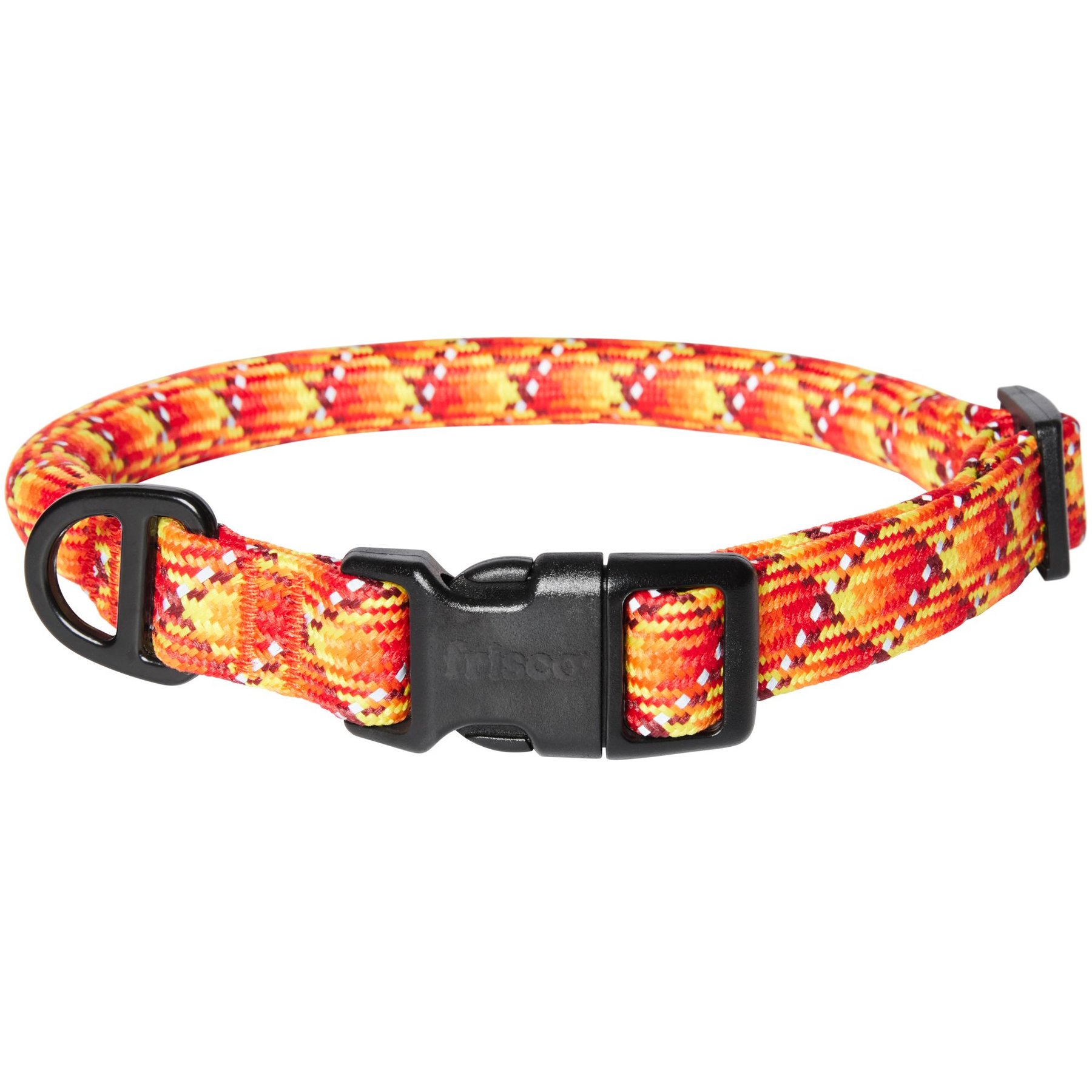 Frisco Rugged Reflective Rope Dog Collar, Red, 18 to 20-in neck, 3/4-in wide
