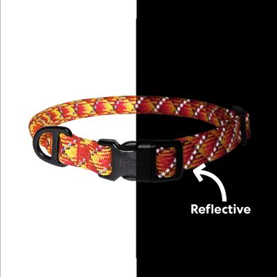 Show full view: Frisco Rugged Reflective Rope Dog Collar, Red, 18 to 20-in neck, 3/4-in wide slide 5 of 12