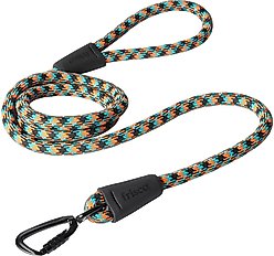 Frisco Rugged Reflective Rope Dog Leash, Black, Length: 6-ft, Width: 5/8-in
