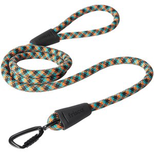 Frisco Rugged Reflective Rope Dog Leash, Black, Length: 6-ft, Width: 5/8-in