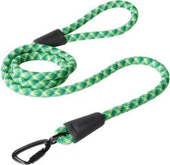 Frisco Rugged Reflective Rope Dog Leash, Green, Length: 6-ft, Width: 5/8-in