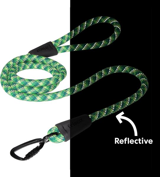 Show full view: Frisco Rugged Reflective Rope Dog Leash, Green, Length: 6-ft, Width: 5/8-in slide 4 of 10