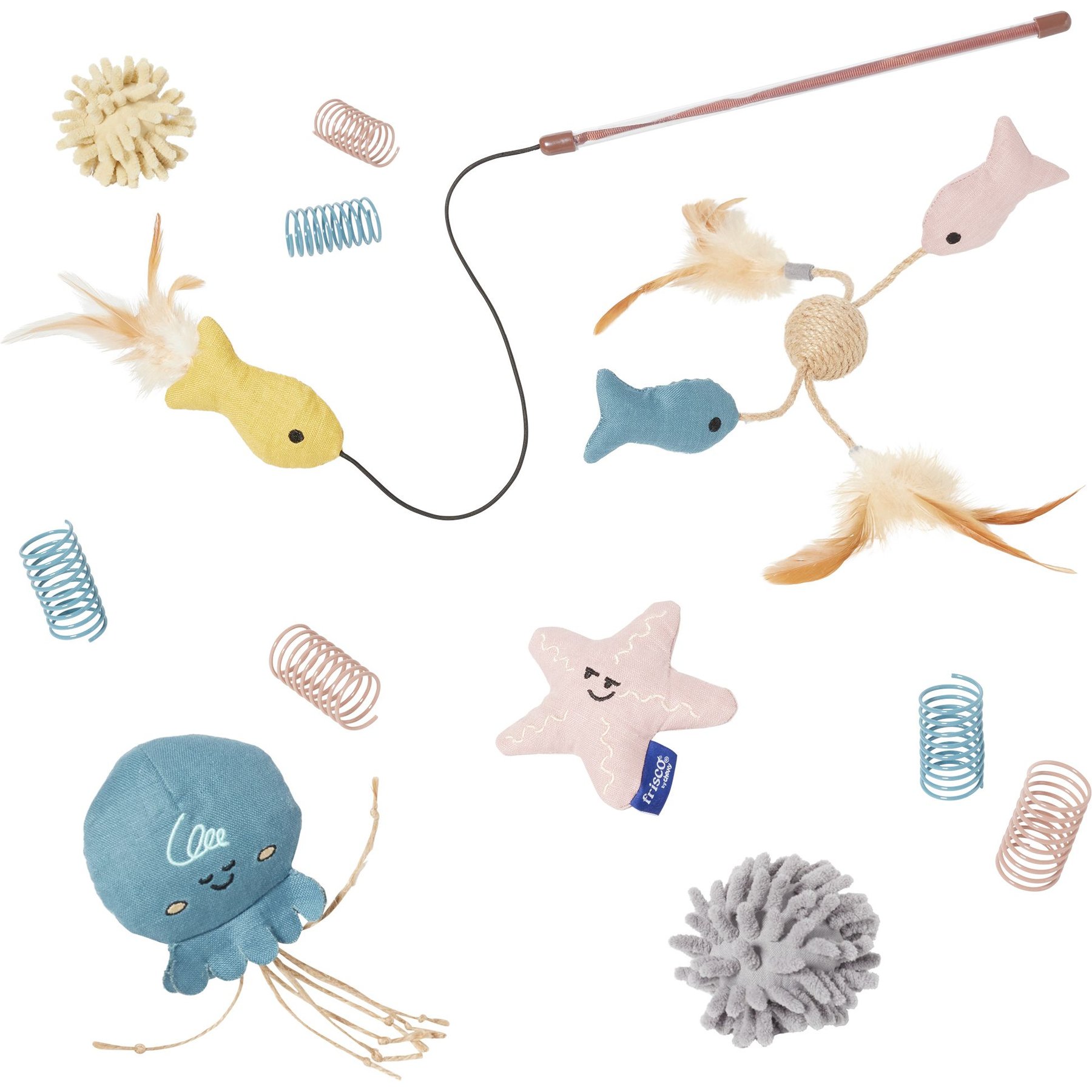 Frisco Sea Creatures Variety Pack Cat Toy with Catnip, 12 count