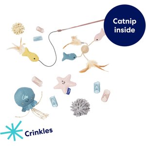 Frisco Sea Creatures Variety Pack Cat Toy with Catnip, 12 count