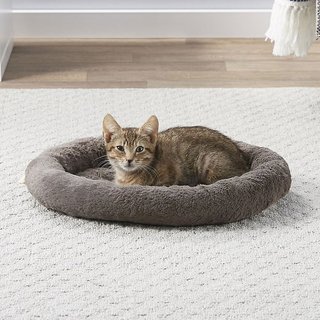 Frisco Self-Warming Bolster Kitten Bed, Gray slide 1 of 3