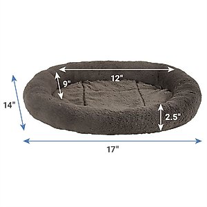 Frisco Self-Warming Bolster Kitten Bed, Gray