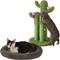 Show in main carousel: Frisco Self Warming Bolster Round Bed, Gray + Cactus Cat Scratching Post, 33-in, Tri-post slide 1 of 9