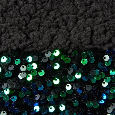 Show full view: Frisco Sequin Sherpa Dog & Cat Hoodie, Black, Medium slide 6 of 11