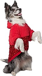 Frisco Sequin Sherpa Dog & Cat Hoodie, Red, X-Large