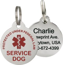 Frisco Service Personalized Dog ID Tag, Round Shape, Regular