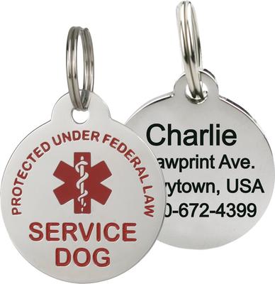 Show full view: Frisco Service Personalized Dog ID Tag, Round Shape, Regular slide 1 of 3