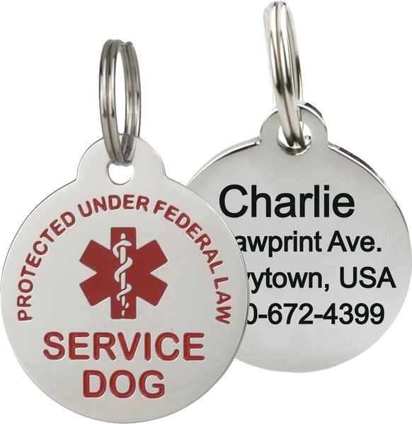 Frisco Service Personalized Dog ID Tag, Round Shape
