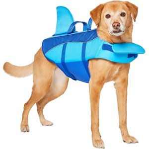 Frisco Shark Dog Life Jacket, Blue, Large