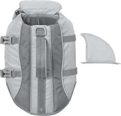 Show full view: Frisco Shark Dog Life Jacket, Gray, Small slide 7 of 13