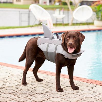 Show full view: Frisco Shark Dog Life Jacket, Gray, Small slide 9 of 13