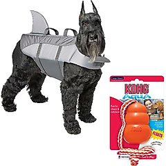 Frisco Shark Life Jacket, X-Large + KONG Aqua Dog Toy, Large
