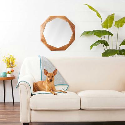 Show full view: Frisco Sherpa Blanket, Small + Hexagon Bolster Cat & Dog Bed, Gray Basket Weave Print slide 4 of 8