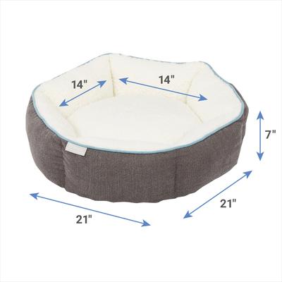 Show full view: Frisco Sherpa Bolster Cat & Dog Bed, Gray, Small slide 2 of 8